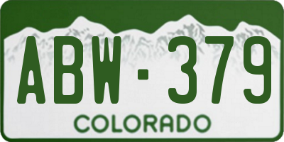 CO license plate ABW379