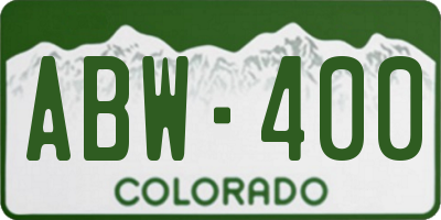 CO license plate ABW400