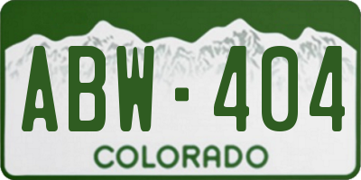 CO license plate ABW404