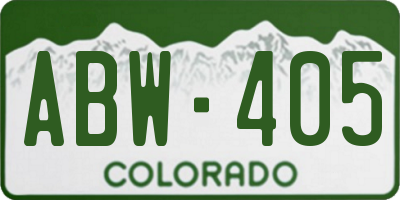 CO license plate ABW405