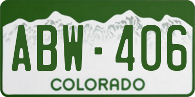 CO license plate ABW406