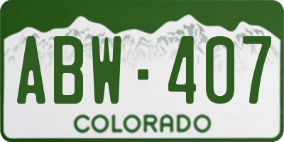 CO license plate ABW407
