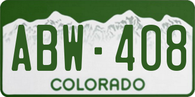 CO license plate ABW408