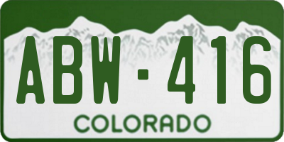 CO license plate ABW416