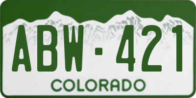 CO license plate ABW421