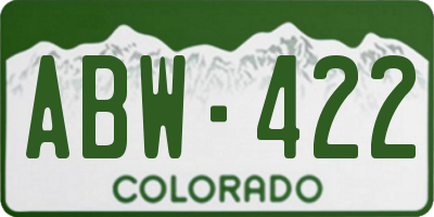 CO license plate ABW422