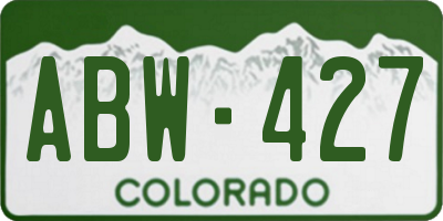 CO license plate ABW427