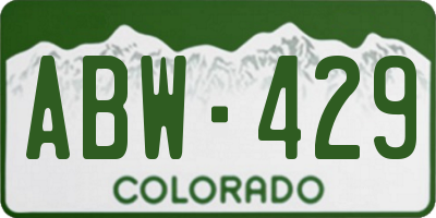 CO license plate ABW429