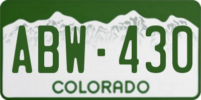 CO license plate ABW430