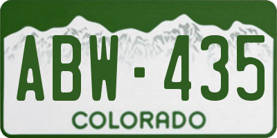 CO license plate ABW435