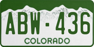 CO license plate ABW436