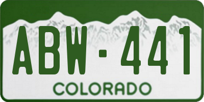 CO license plate ABW441