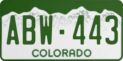 CO license plate ABW443