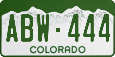 CO license plate ABW444