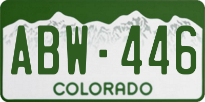 CO license plate ABW446