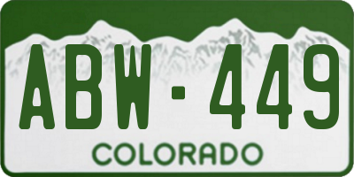 CO license plate ABW449