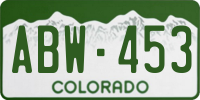 CO license plate ABW453