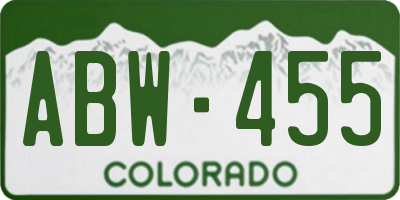 CO license plate ABW455