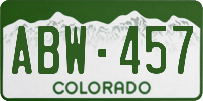 CO license plate ABW457