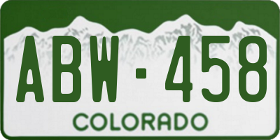 CO license plate ABW458