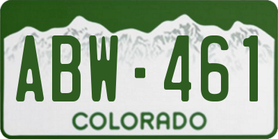 CO license plate ABW461