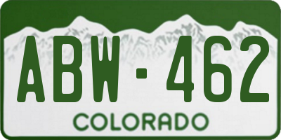 CO license plate ABW462