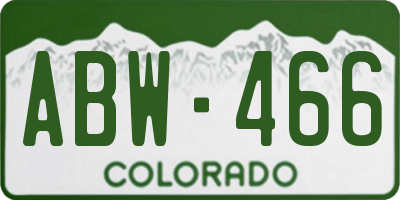 CO license plate ABW466