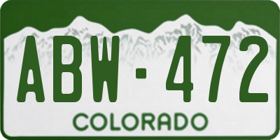 CO license plate ABW472