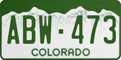 CO license plate ABW473
