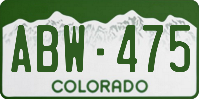 CO license plate ABW475