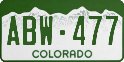 CO license plate ABW477