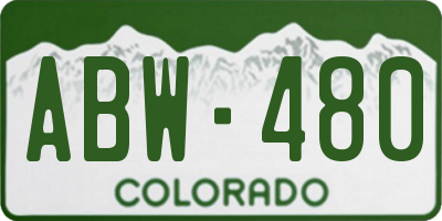 CO license plate ABW480