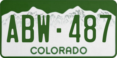 CO license plate ABW487