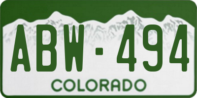 CO license plate ABW494