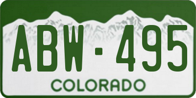 CO license plate ABW495