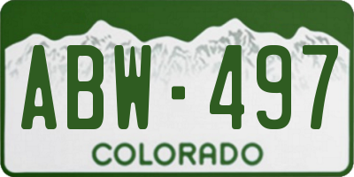 CO license plate ABW497