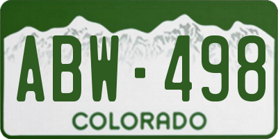 CO license plate ABW498