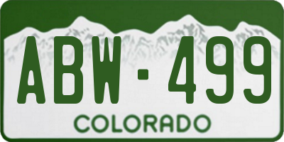 CO license plate ABW499
