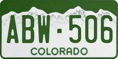 CO license plate ABW506