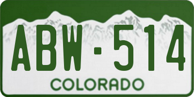 CO license plate ABW514