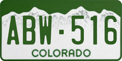 CO license plate ABW516