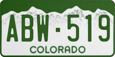 CO license plate ABW519