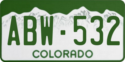 CO license plate ABW532