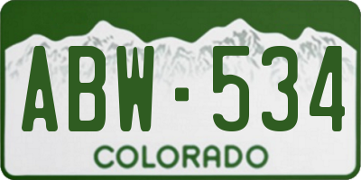 CO license plate ABW534