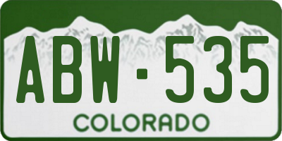 CO license plate ABW535