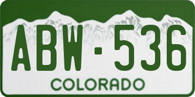 CO license plate ABW536