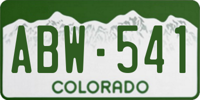 CO license plate ABW541