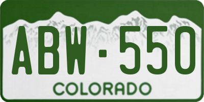 CO license plate ABW550
