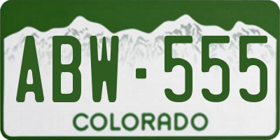 CO license plate ABW555