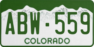 CO license plate ABW559